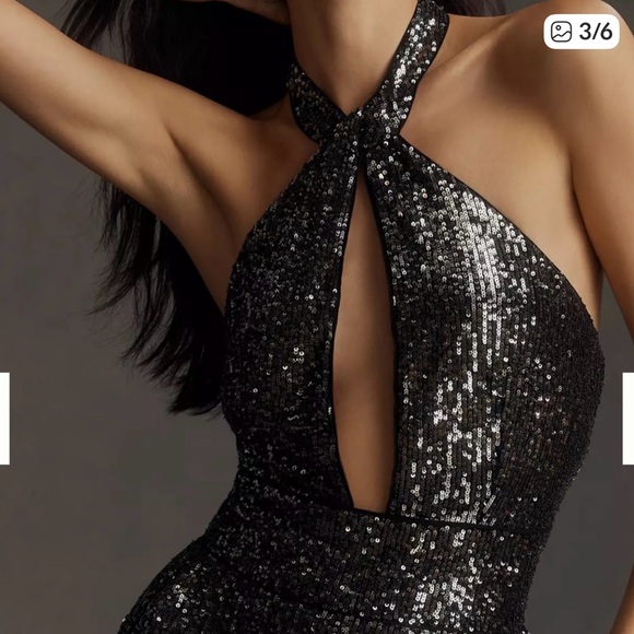 Anthropologie Black Sequin jumpsuit - Picture 4 of 5